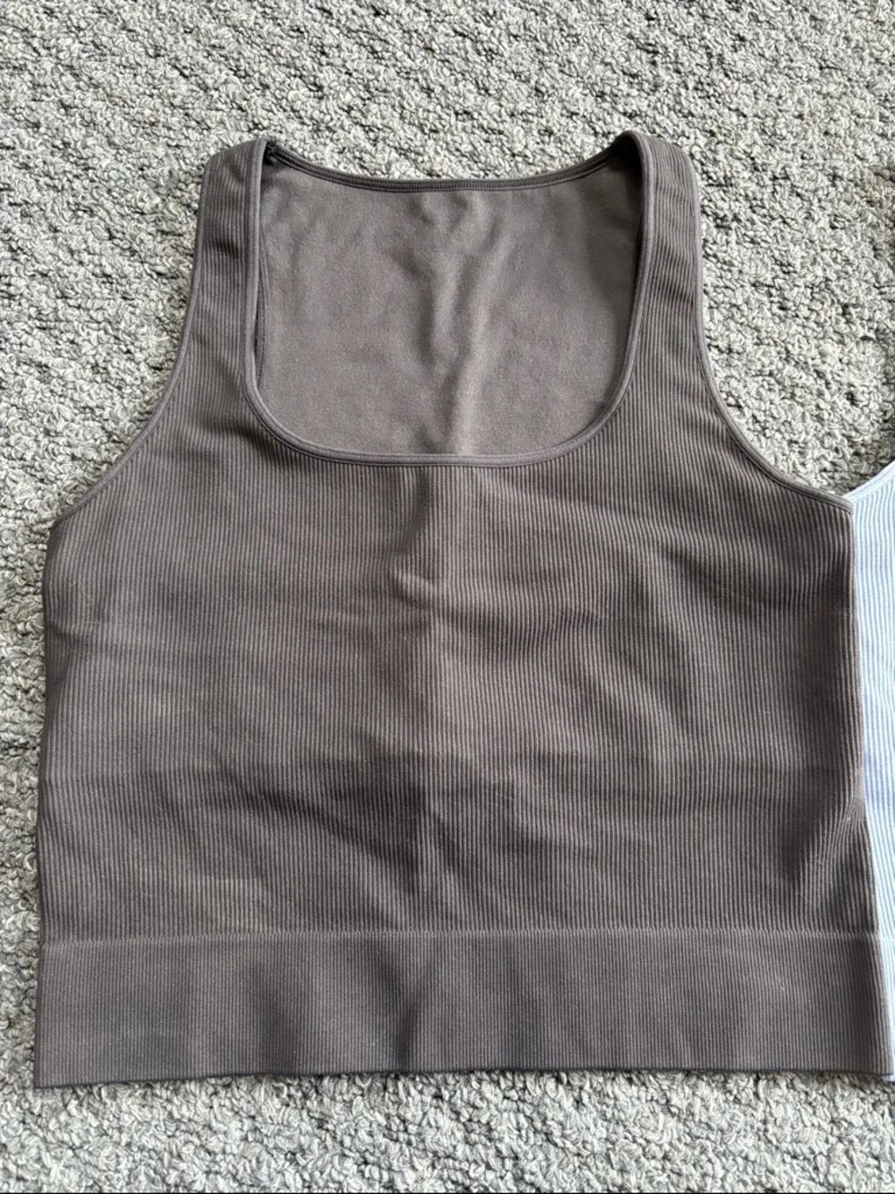 DSG Scoop Neck Seamless Crop Tank Set (2) peri sky blue and other one grey small - Picture 4 of 9